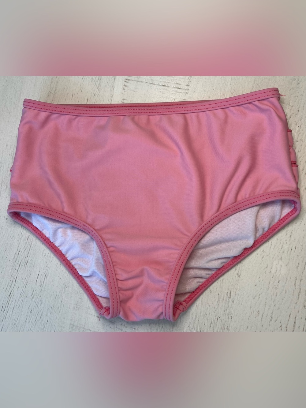 Ruffle Butts Pink Girls Swim Bottoms